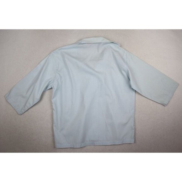 VINTAGE WOMEN'S BLUE 3/4 SLEEVE BUTTON-UP TOP - JOYCE LANE - SIZE 32 - Picture 10 of 12